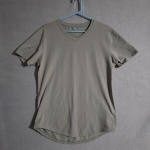 BYLT Mens Gray Premium Basics Lux V Neck Shirt Size Medium